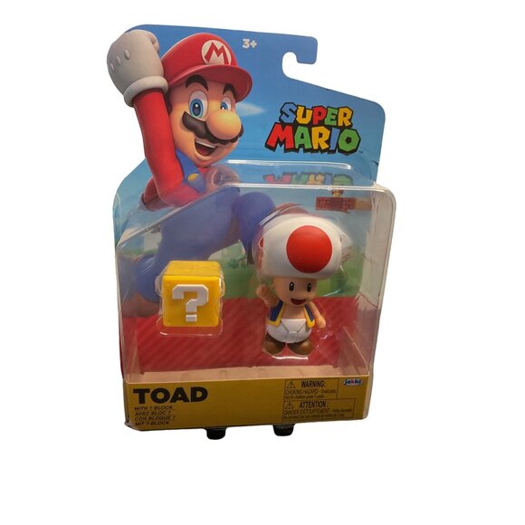Nintendo Action Figure Toad with Question Block Action Figure - Picture 1 of 5